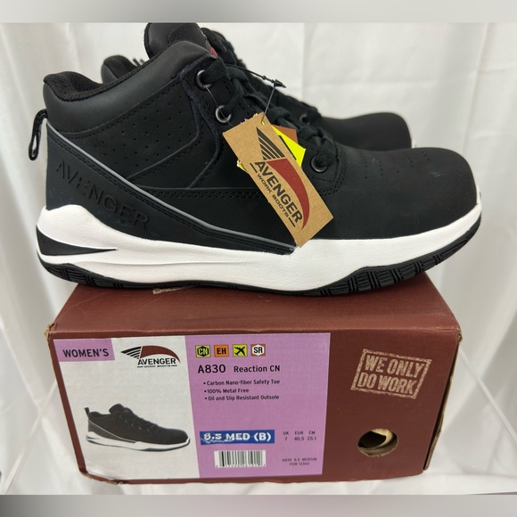 Woman’s Avenger A830 Reaction CN Mid Height Work Tennis Shoes Black  8.5 M.  NIB - Picture 11 of 15
